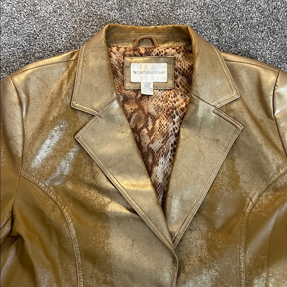 Worthington Metallic Gold Women's Blazer - Picture 4 of 6